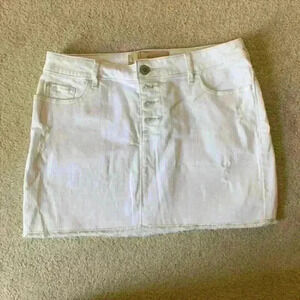 Hollister white denim jean skirt